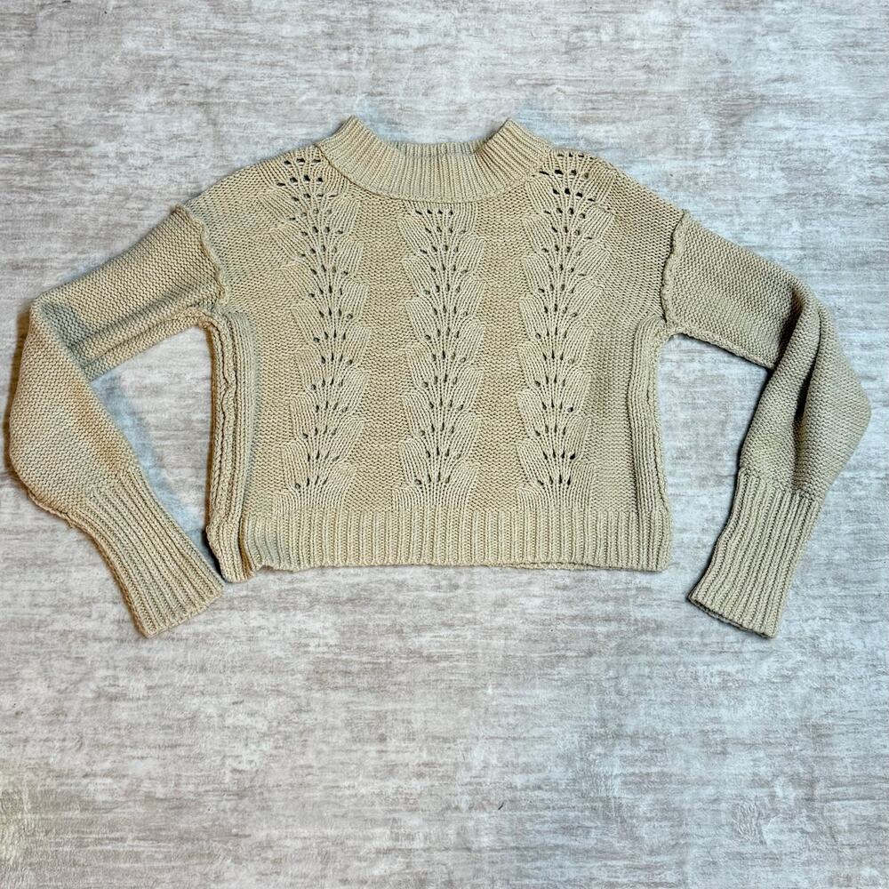 Free People Women’s Small Sweater Bell Song Pullover Knit Sandcastle Grandmacore